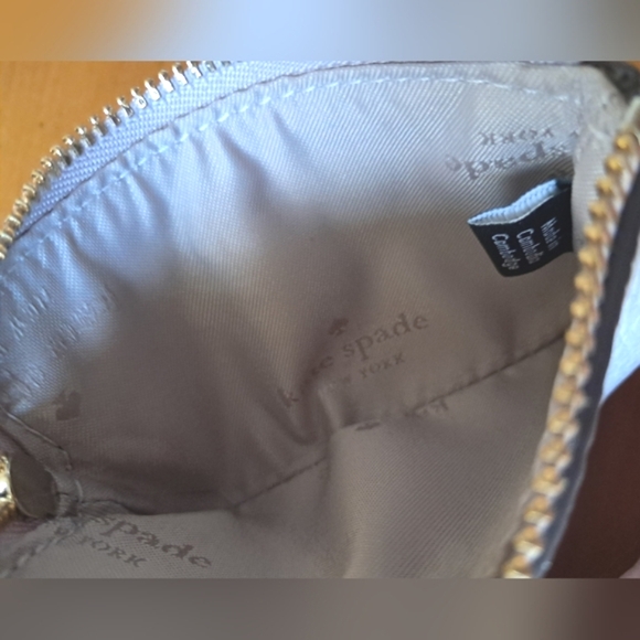 Kate Spade Leather Pouch With Clasp Cozy Grey New Without Tag - Picture 4 of 6